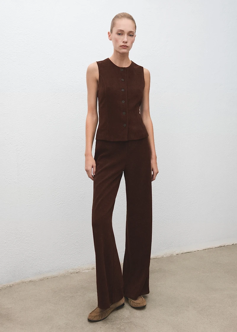 Corduroy pants with elastic waist