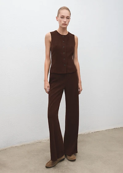 Corduroy pants with elastic waist