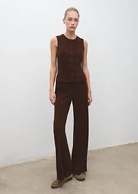 Corduroy pants with elastic waist