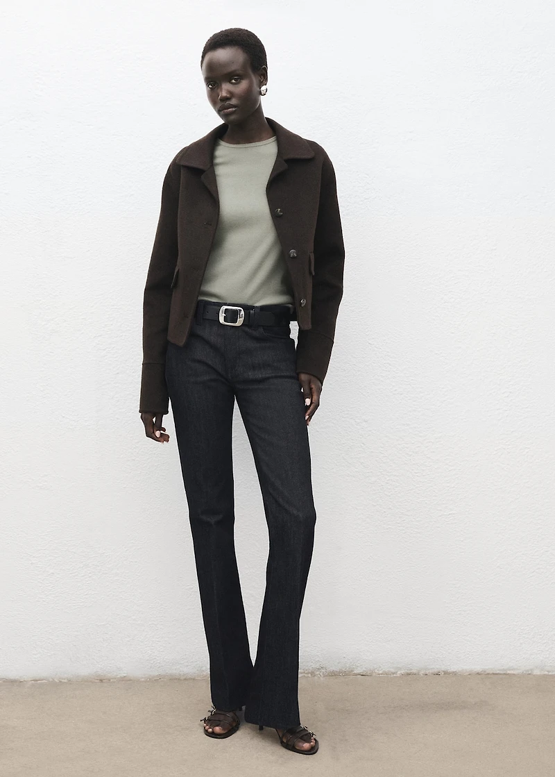 Ribbed long-sleeved t-shirt