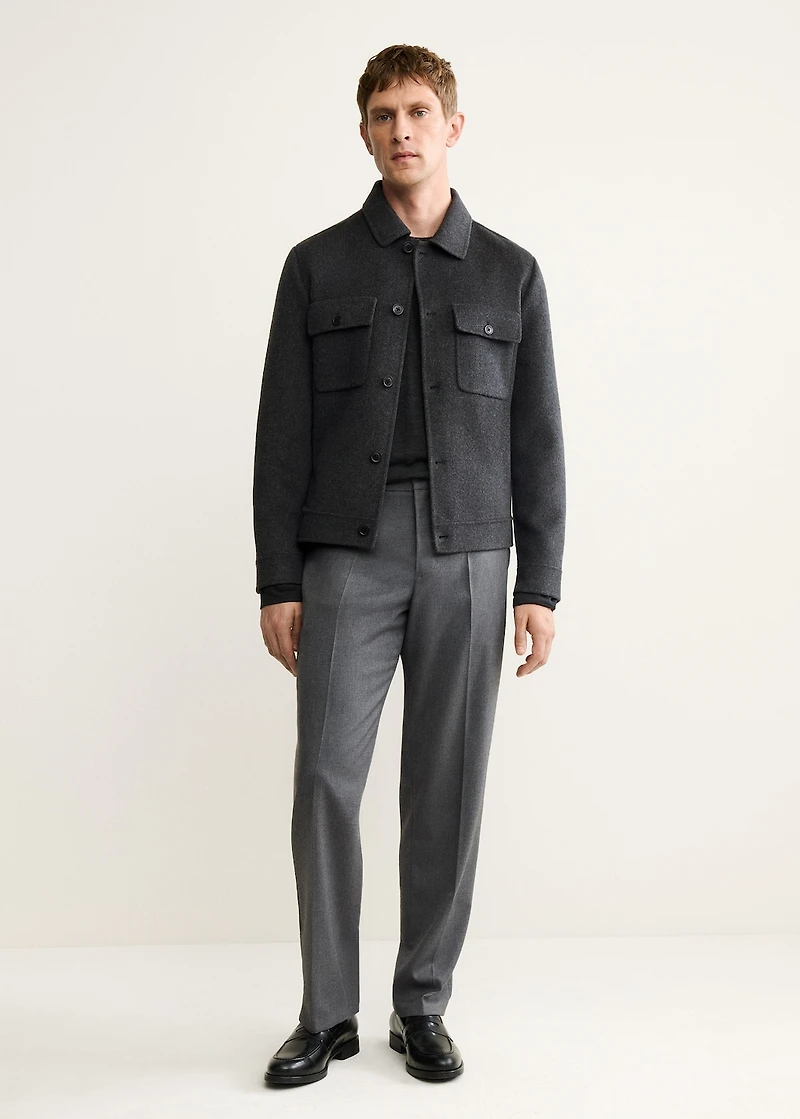 Handmade wool jacket with pockets