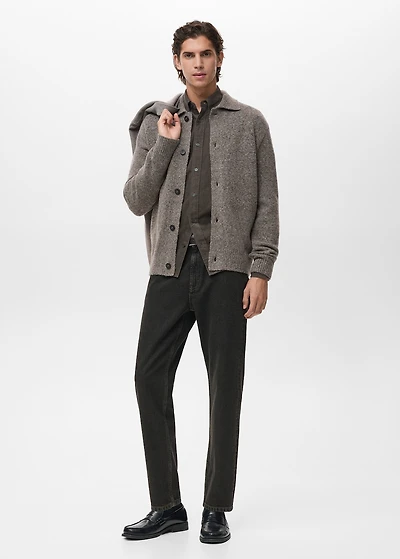 Knitted wool blend cardigan