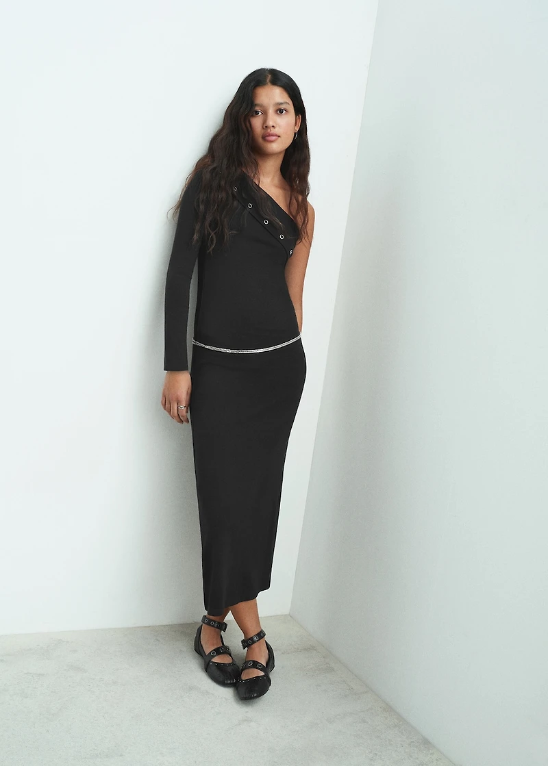 Asymmetrical studded dress