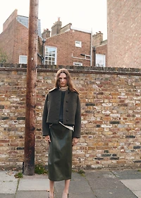 Houndstooth wool jacket