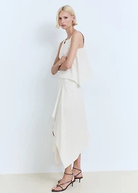 Striped asymmetric skirt