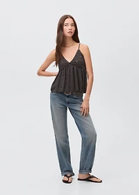 Sequin embroidery top