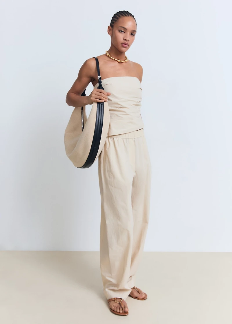 Asymmetrical strapless top