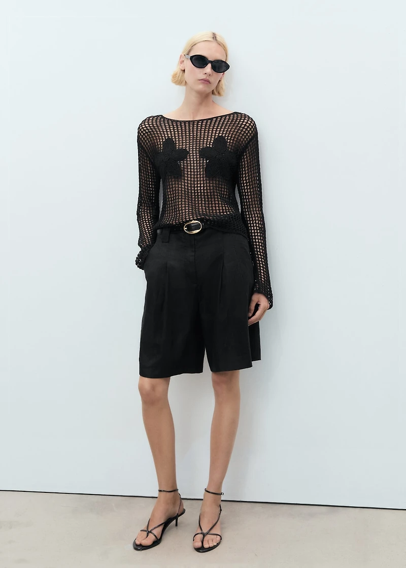 Knit embroidered sweater