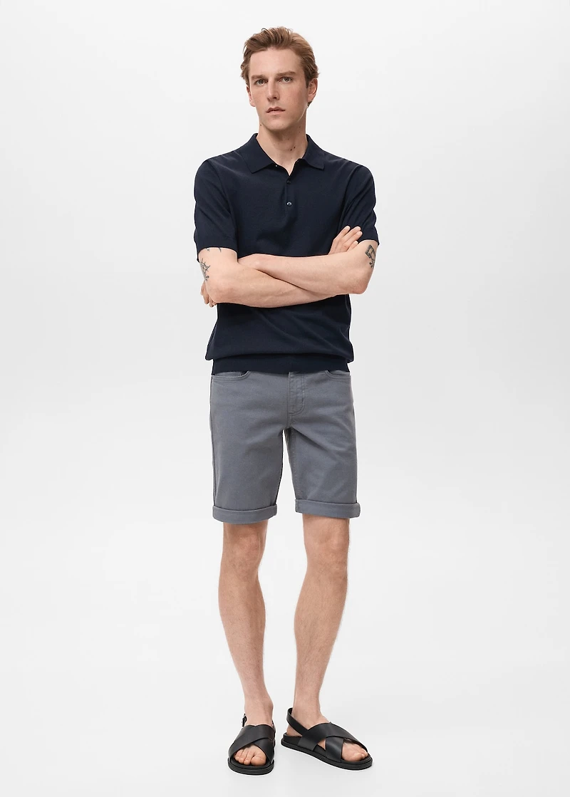 Slim-fit denim bermuda shorts