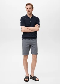 Slim-fit denim bermuda shorts