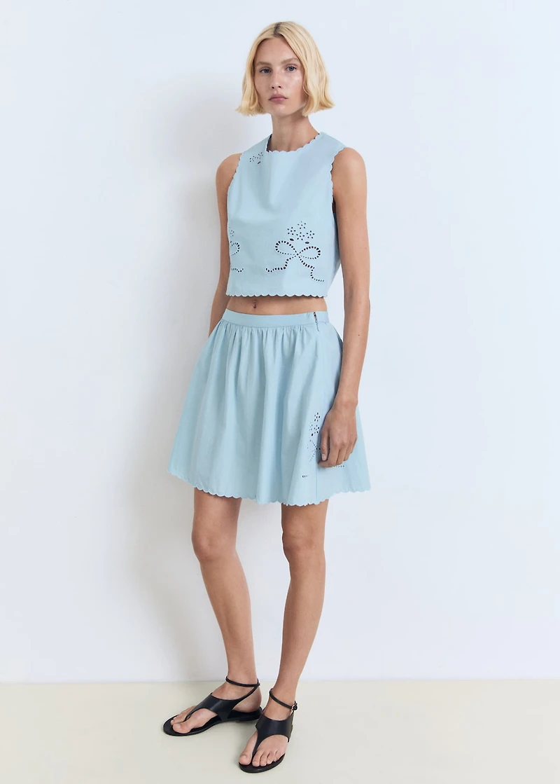 Embroidered crop top