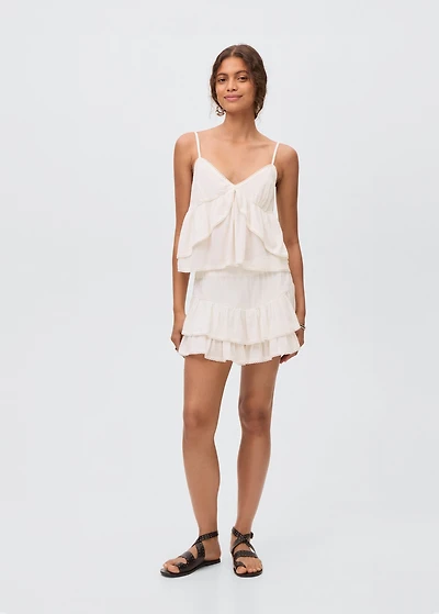 Ruffled trouser skirt