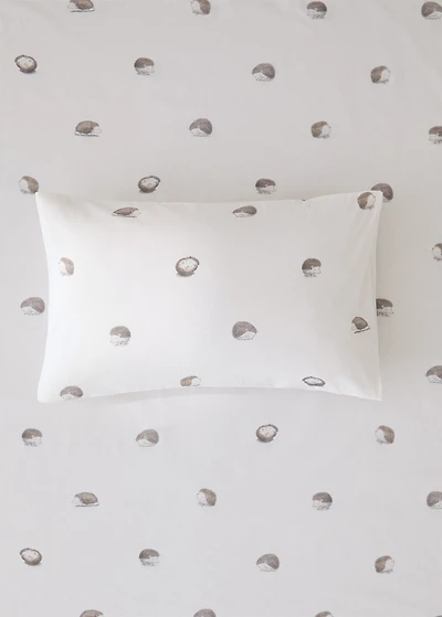 Cotton children's pillowcase with hedgehog print 30x50 cm