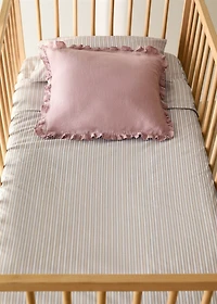 Percale cotton fine-striped duvet cover for crib