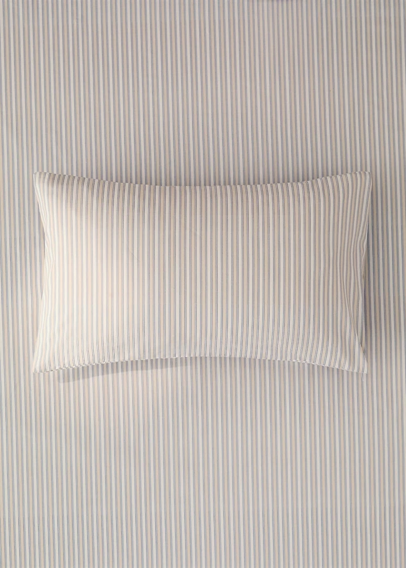 Percale cotton children's pillowcase with fine-striped print 30x50 cm