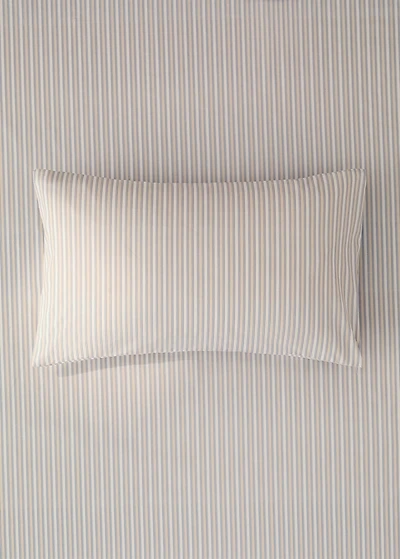 Percale cotton children's pillowcase with fine-striped print 30x50 cm