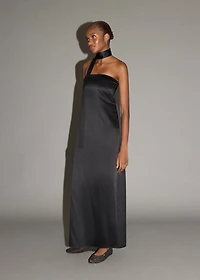 Midi-dress with waist tie