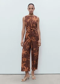 Lyocell jumpsuit with cut-out and knot detail