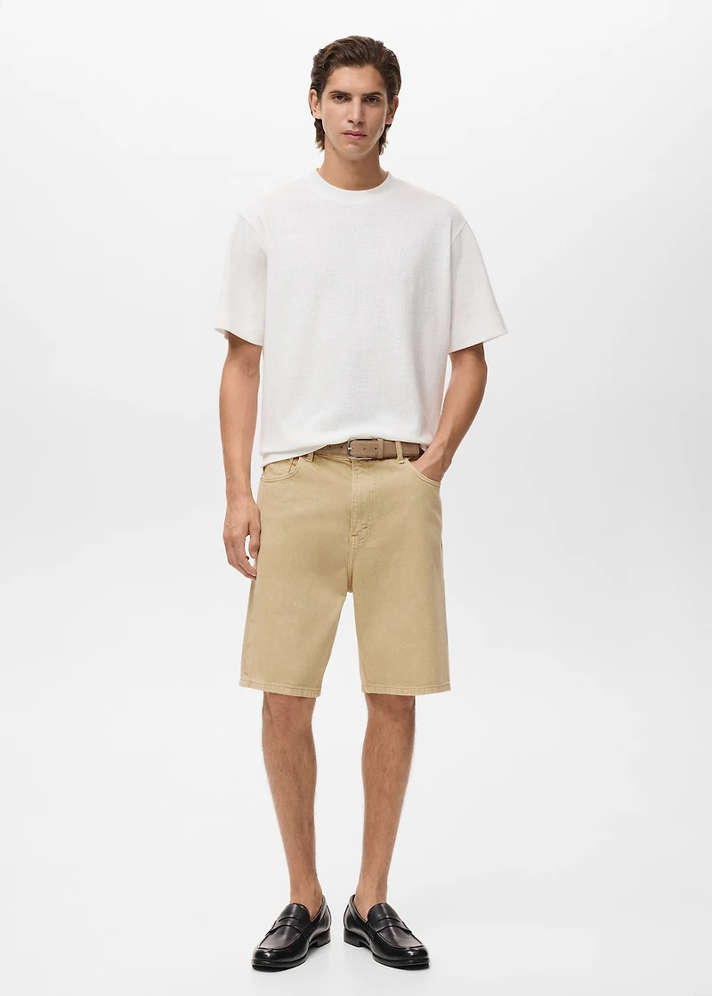 Denim relaxed-fit bermuda shorts