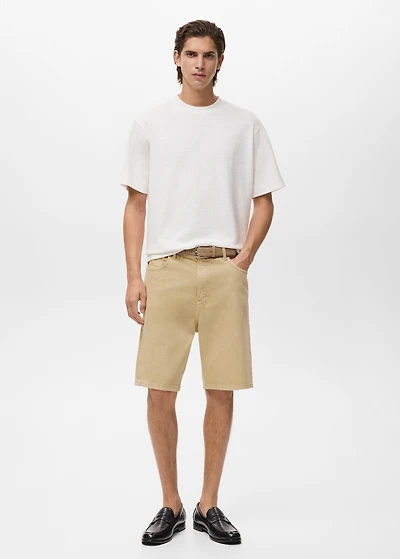 Denim relaxed-fit bermuda shorts