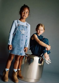 Denim pinafore with stars