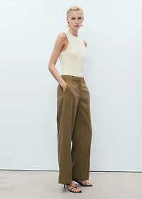 Straight mid-rise pants