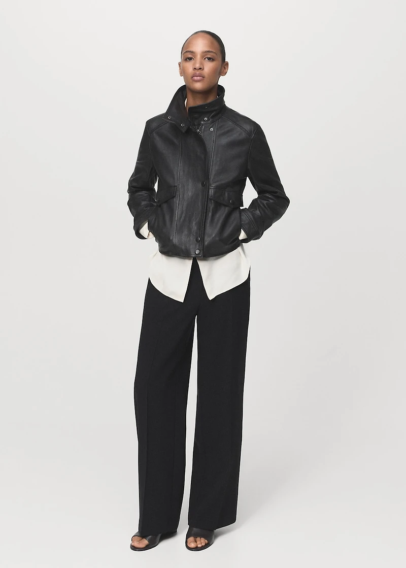 Straight mid-rise pants