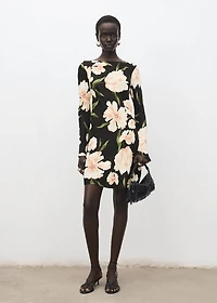 Floral-print dress with bell sleeves