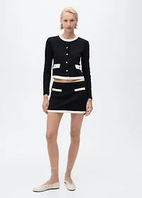 Contrasting cotton skirt