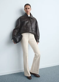 Mid-rise flared jeans