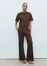 Straight-fit cotton pants