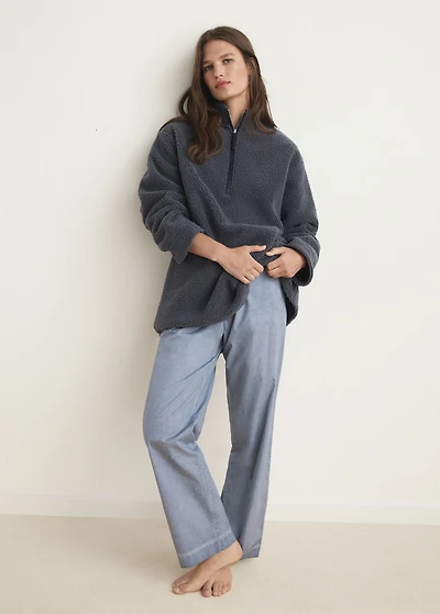 Fleece sweatshirt with zip