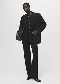 Knitted pants with elastic waistband