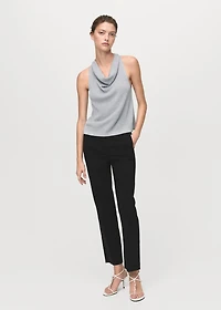 Lurex knitted top with draped neck