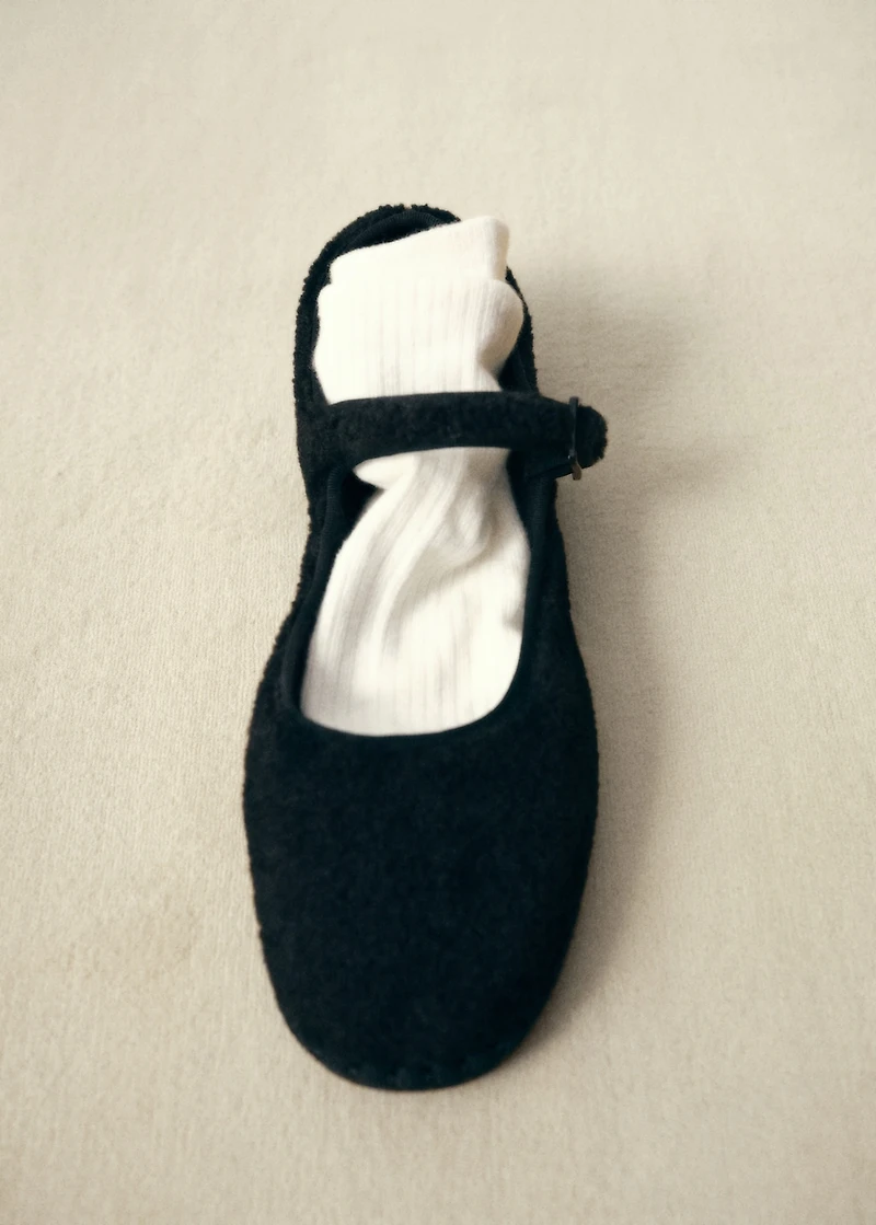Sheepskin ballet flats