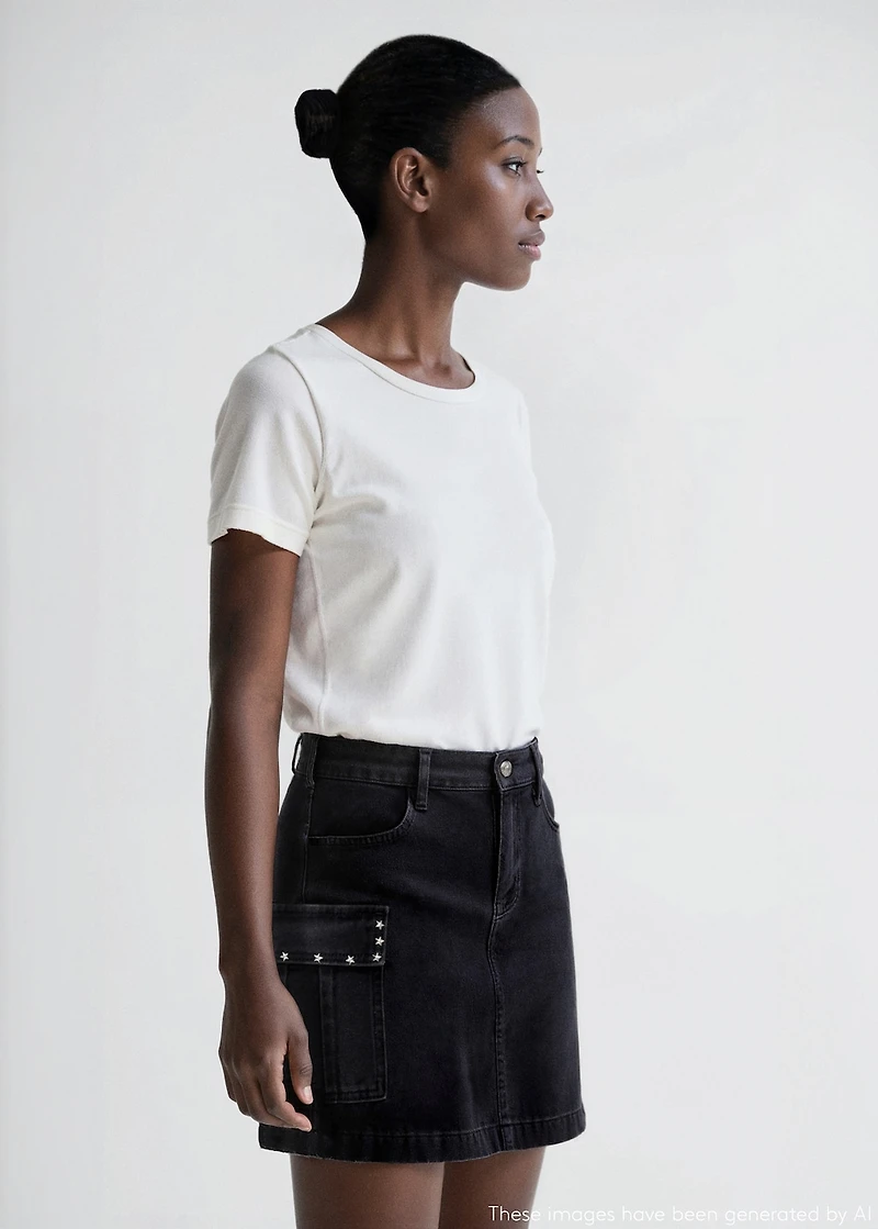 Cargo skirt with star studs