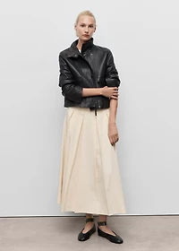 Pleated midi-skirt