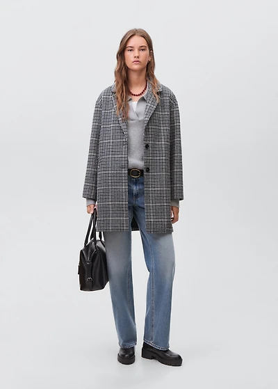 Checked overcoat