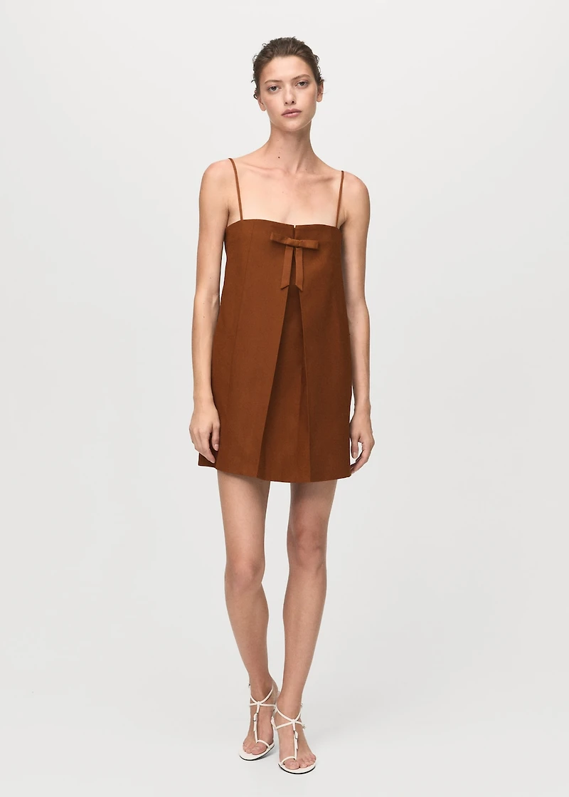 Dress with bow neckline