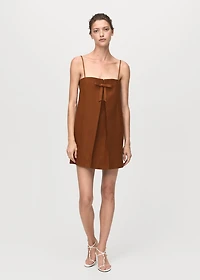 Dress with bow neckline