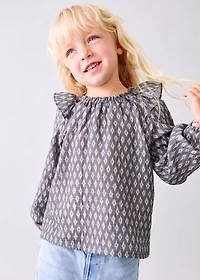 Cotton blouse with ethnic print