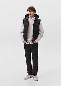Quilted vest with hood