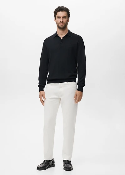 100% merino wool polo jumper