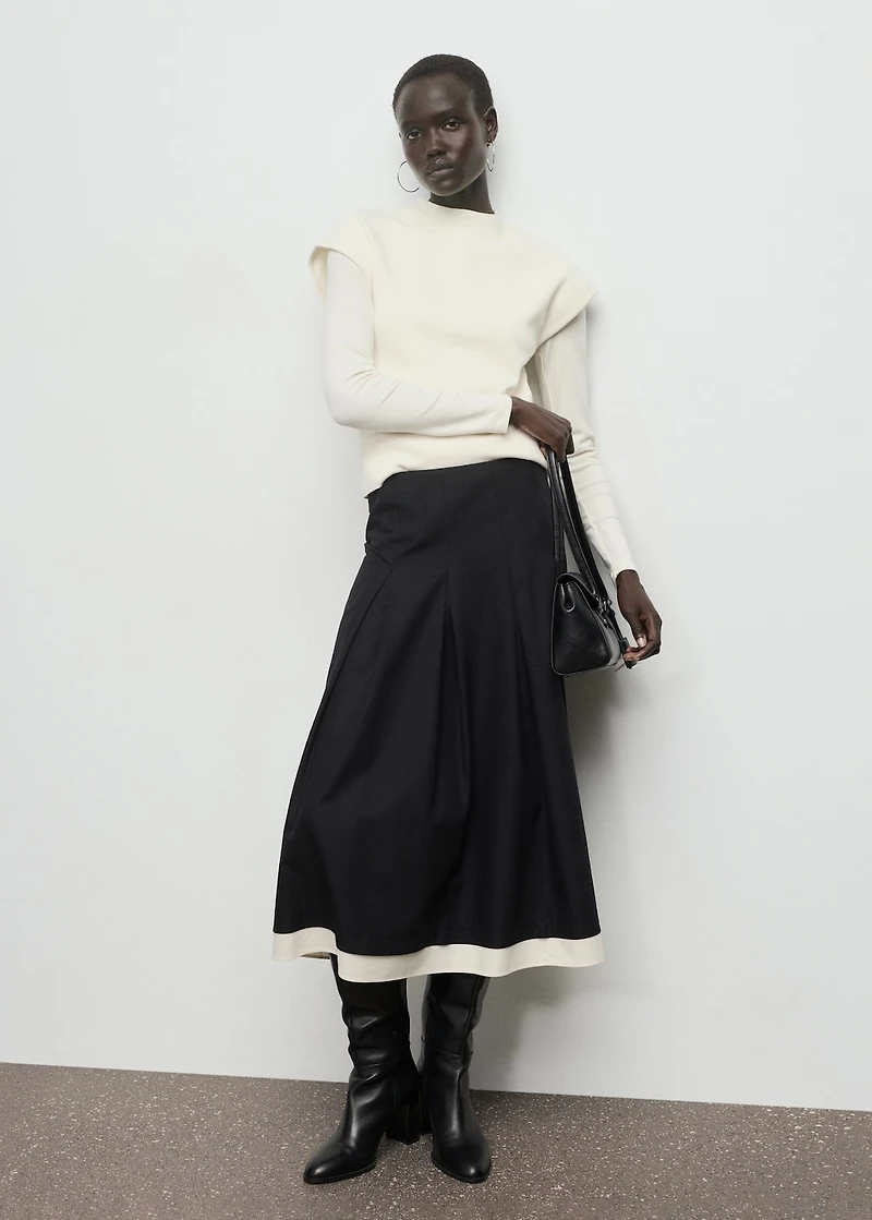 Combined pleated skirt