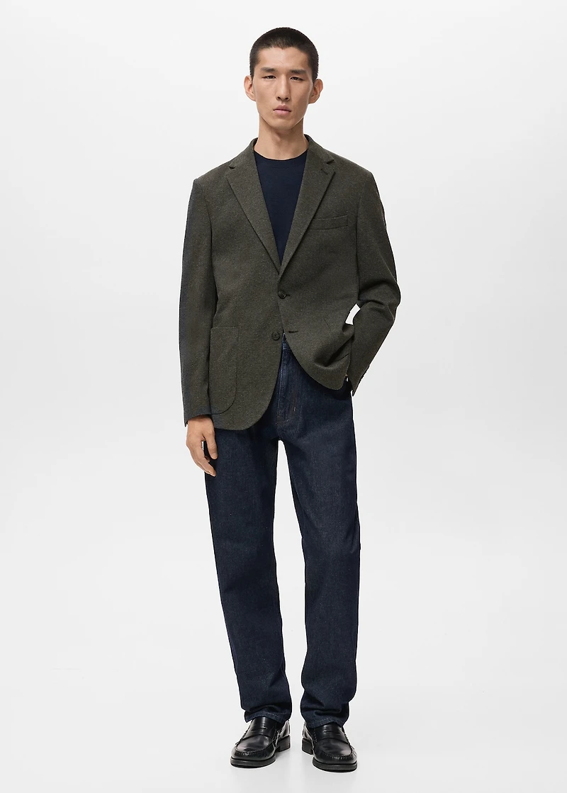 Slim fit microstructure blazer