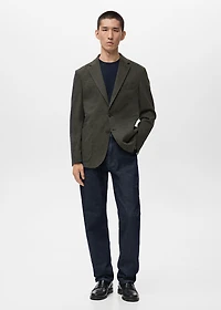 Slim fit microstructure blazer