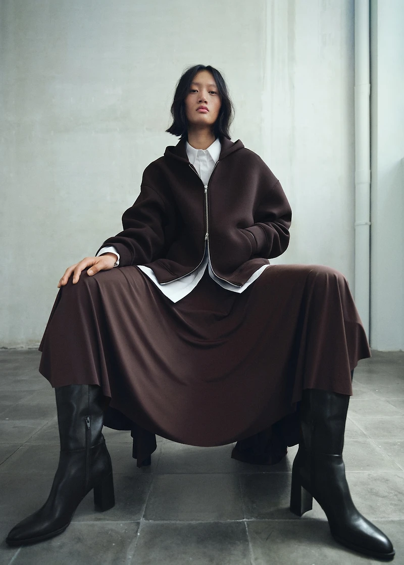 Leather block-heel boots