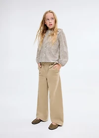 Micro-corduroy culotte trousers
