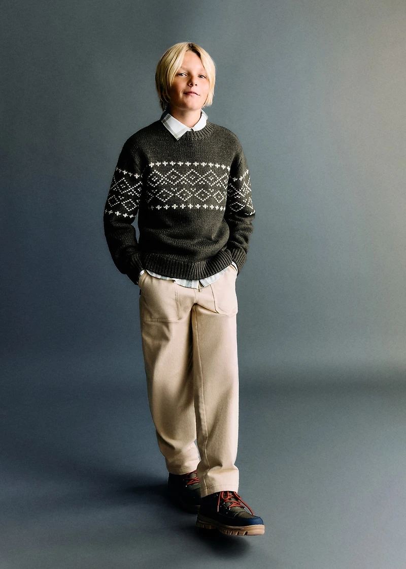 Jacquard knitted sweater