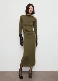 Perkins-neck knitted dress